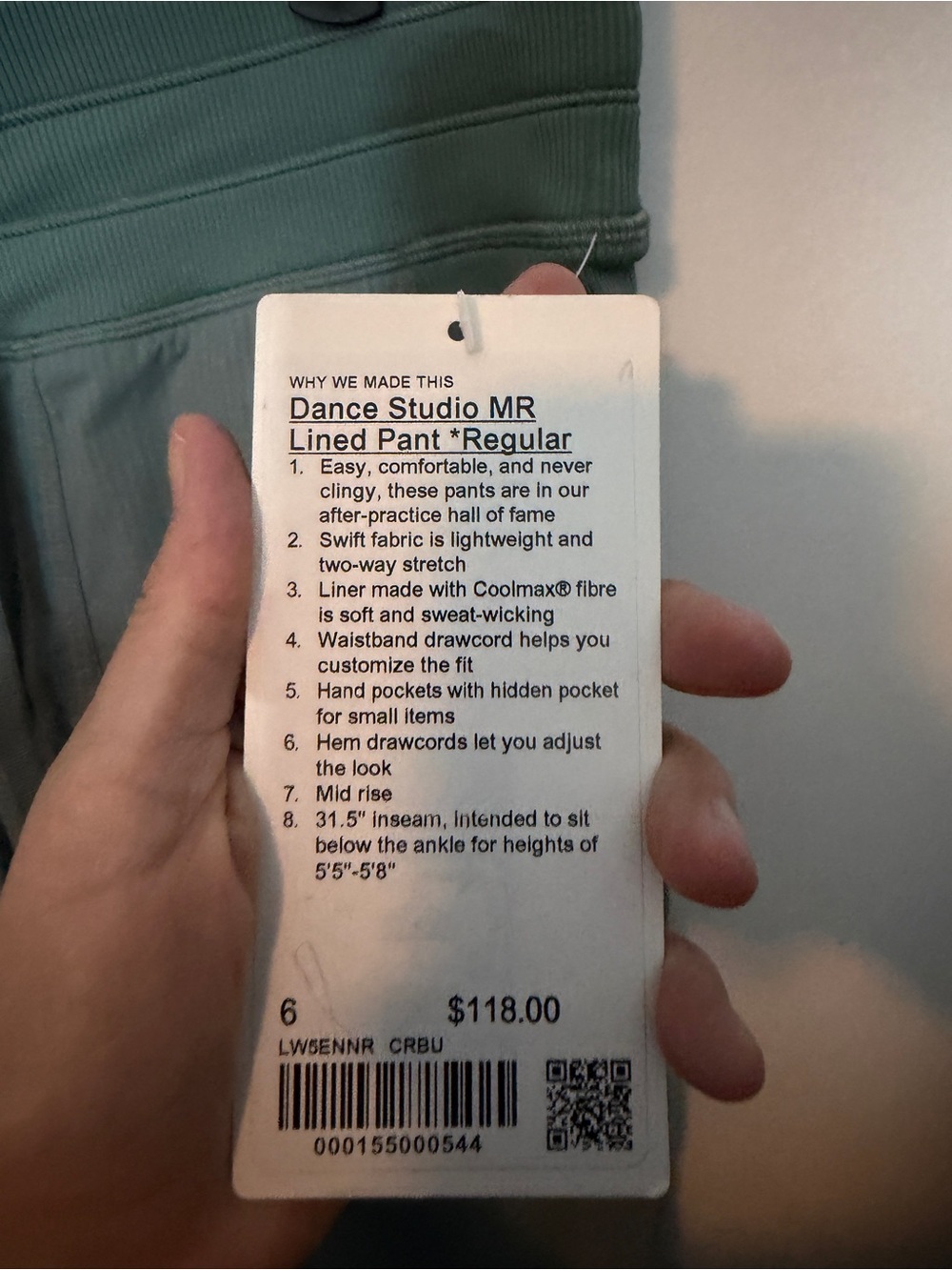 NWT Lululemon Dance Studio Mid-Rise
Lined Pant Regular Crater Blue - Picture 5 of 6
